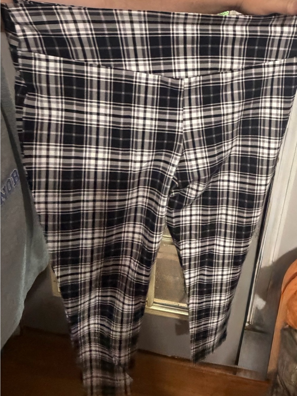 Terra & Sky Black and White Plaid Leggings